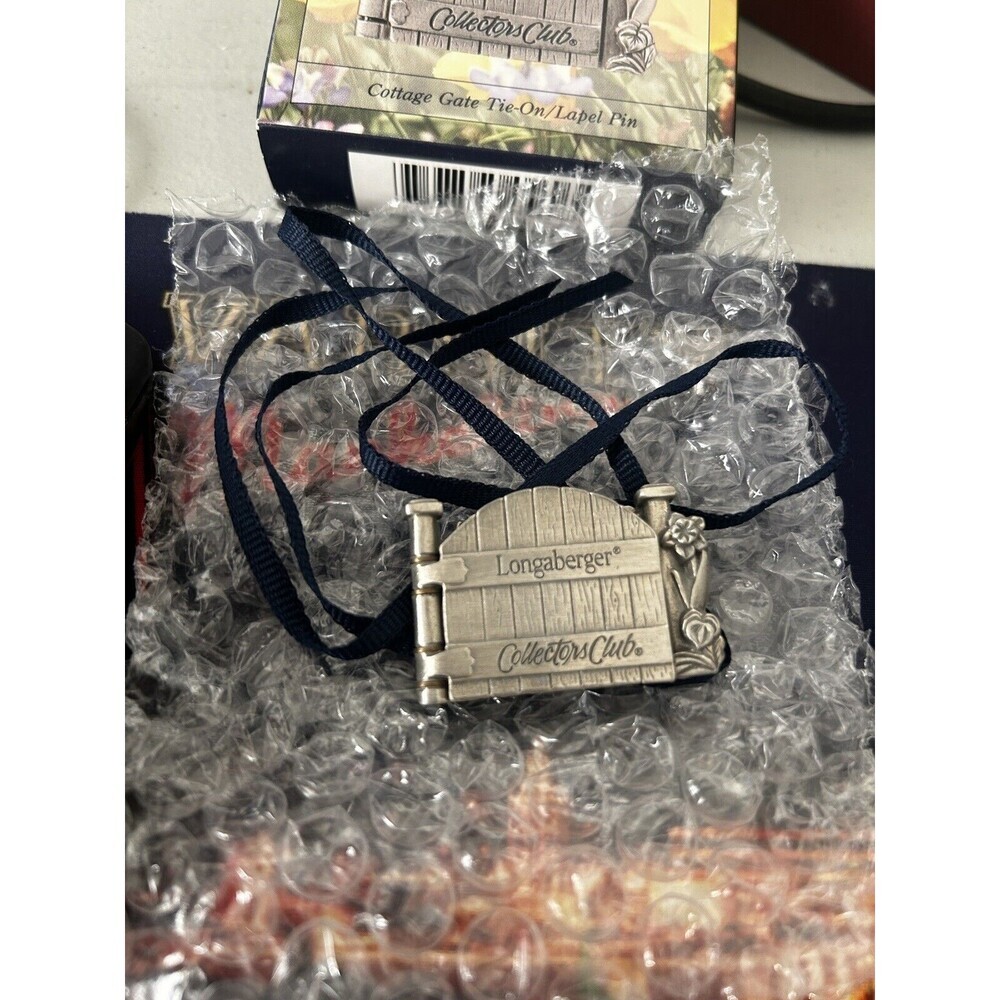 LONGABERGER BASKET Collectors Club COTTAGE GATE Pewter TIE ON #73326 NEW